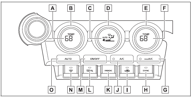 Toyota 86 2022 Using the air conditioning system and defogger fig (1)