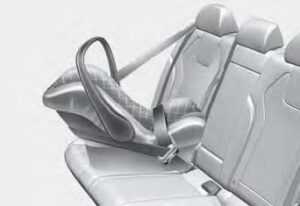 NEVER install a child or infant restraint in the front passenger’s seat1