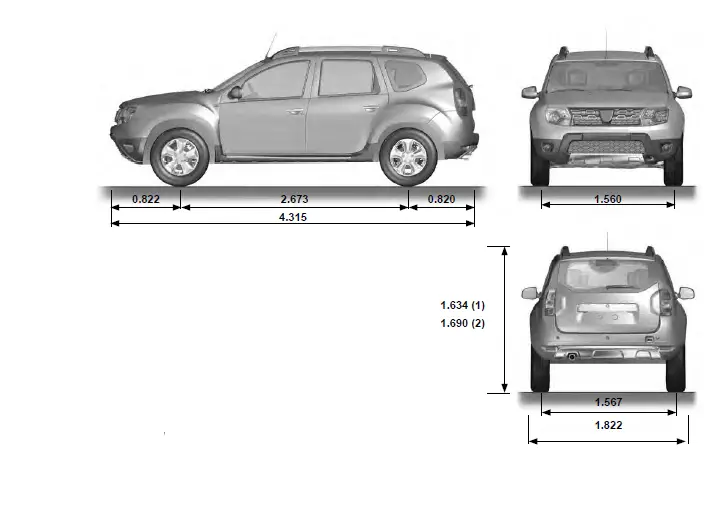 Dacia Duster 2023 Technical Specifications 2023 User Manual 11