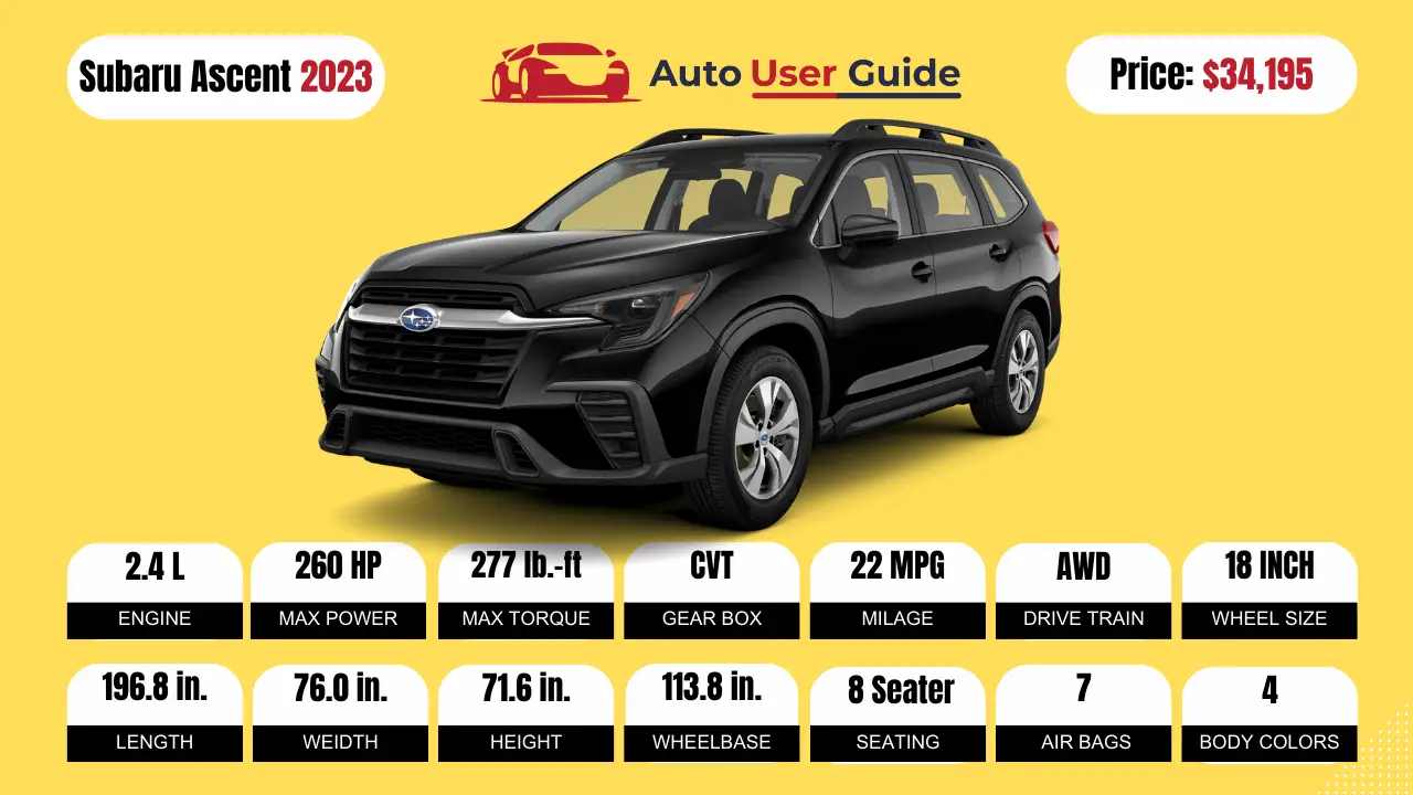 2023 Subaru Ascent Specs, Price, Features, Mileage (Brochure)-Featured