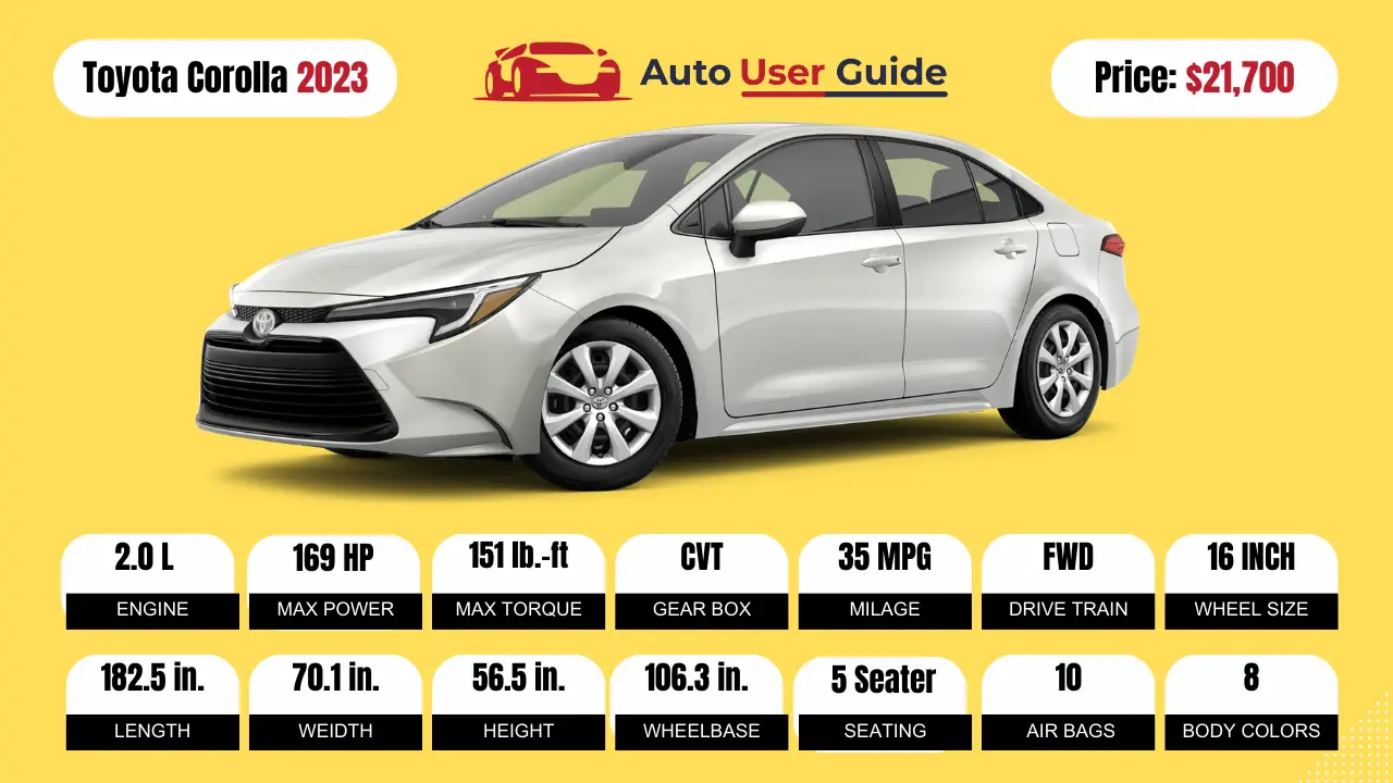 Revisión, precio, características y kilometraje del Toyota Corolla 2023  (folleto) - Guía del usuario del automóvil
