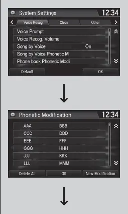 Honda HR-V 2019 Phonebook Phonetic Modification User Manual 01