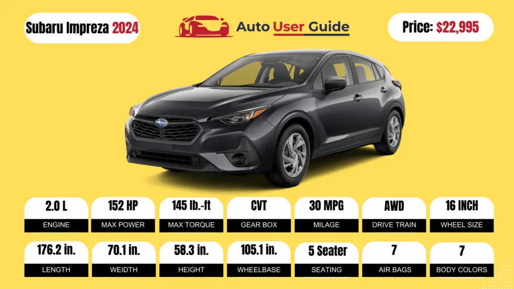 2024 Subaru Impreza Review, Specs, Price and Mileage (Brochure) Auto