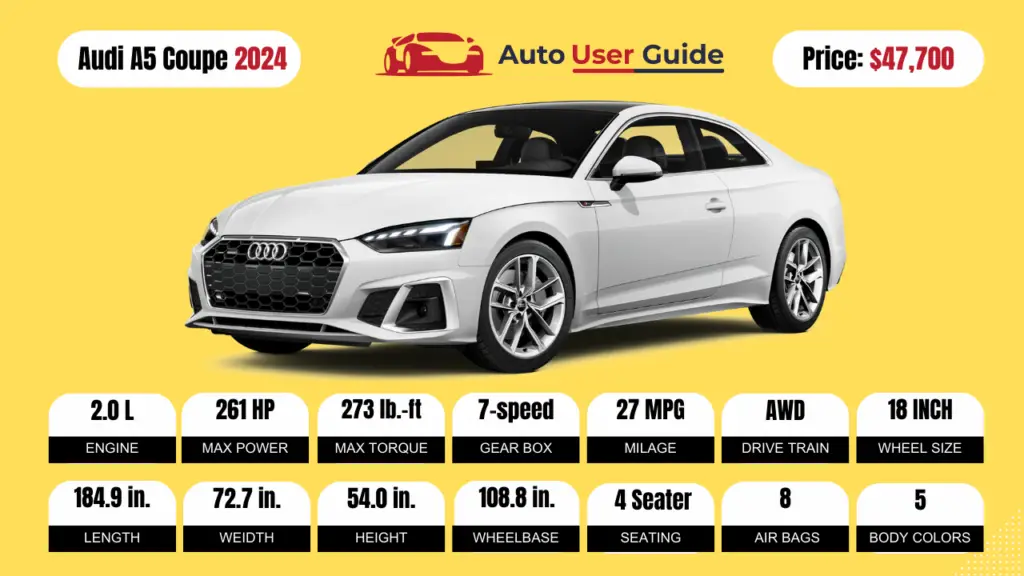 2024 Audi A5 Coupe Specs, Price, Features, Mileage and Review Auto