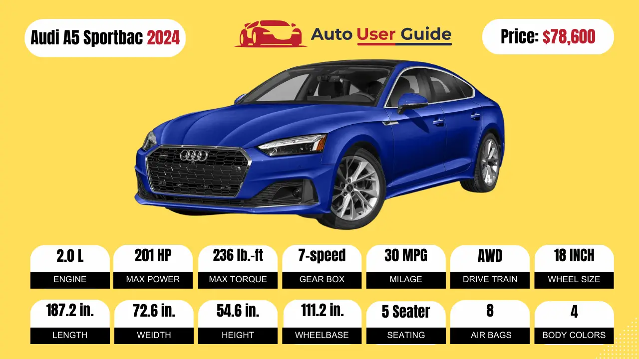 2024 Audi A5 Sportback Specs, Price, Features, Mileage and Review - Auto  User Guide