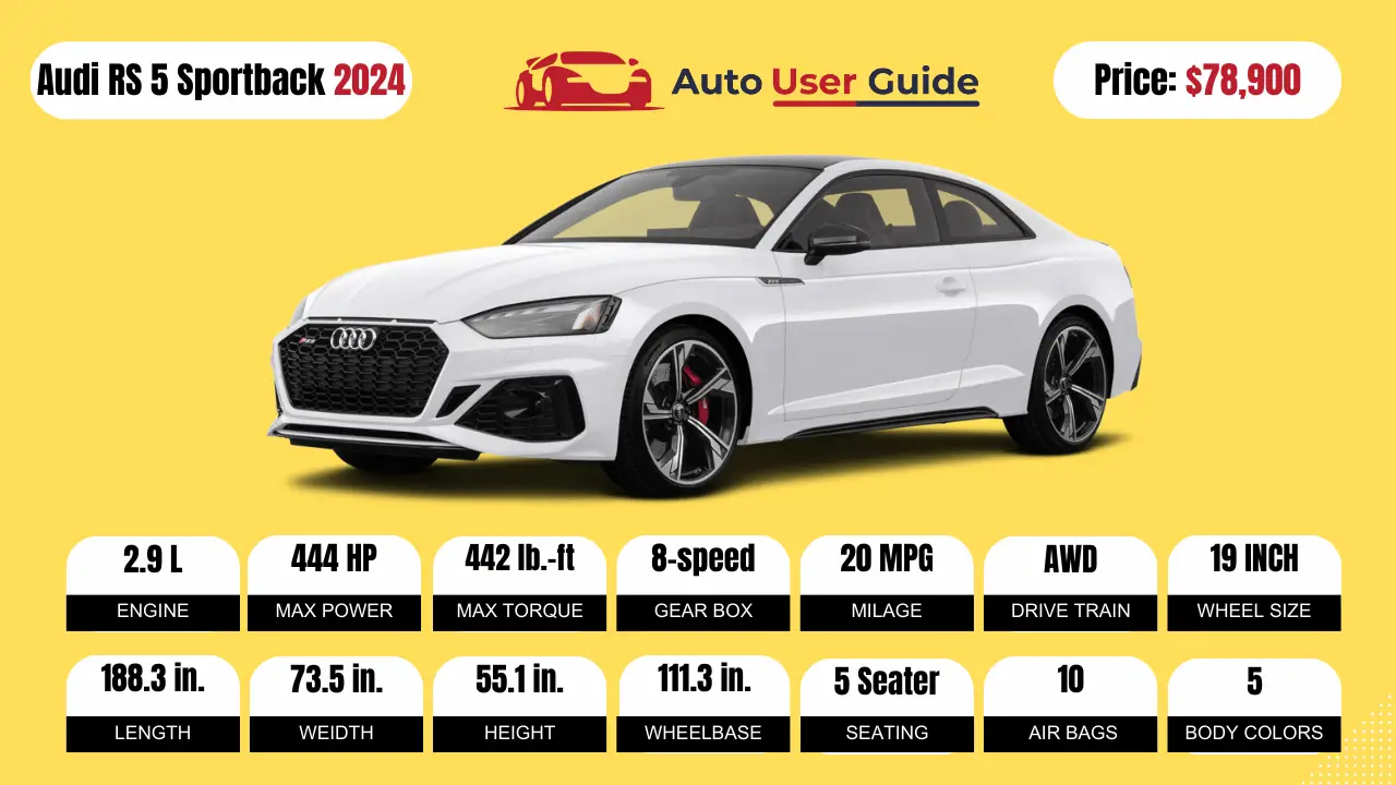 2024 Audi RS 5 Sportback Specs, Price, Features, Mileage and Review