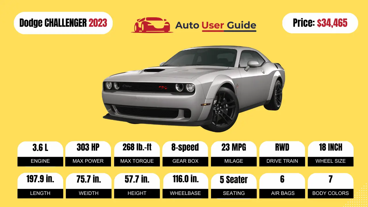 2023 DODGE CHALLENGER Specs, Price, Features, Mileage and Review - Auto  User Guide