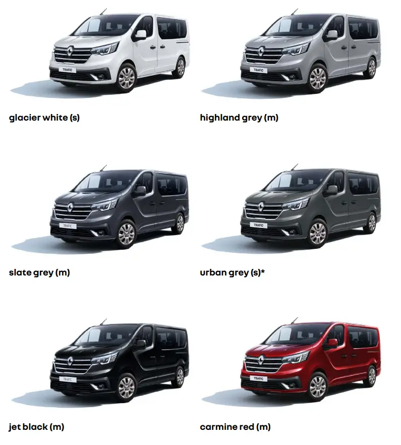 2023 RENAULT TRAFIC PASSENGER-Specs-Price-Features-Mileage and Review-colors