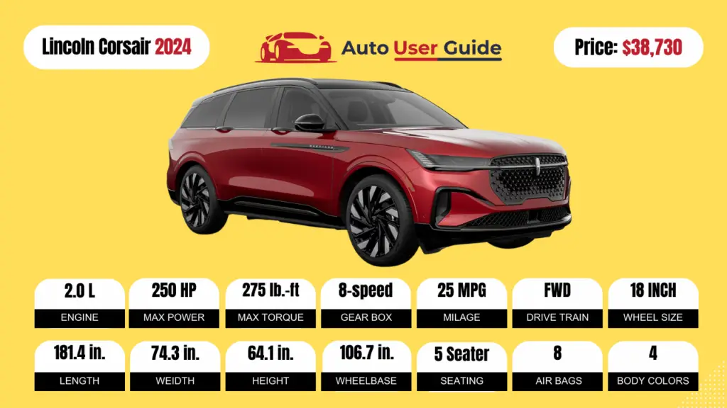 2024 Lincoln Corsair Specs, Price, Features, Mileage and Review Auto