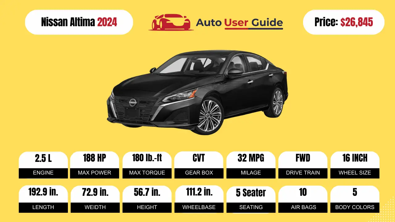 Nissan Altima 2024 Especificaciones, precio, características