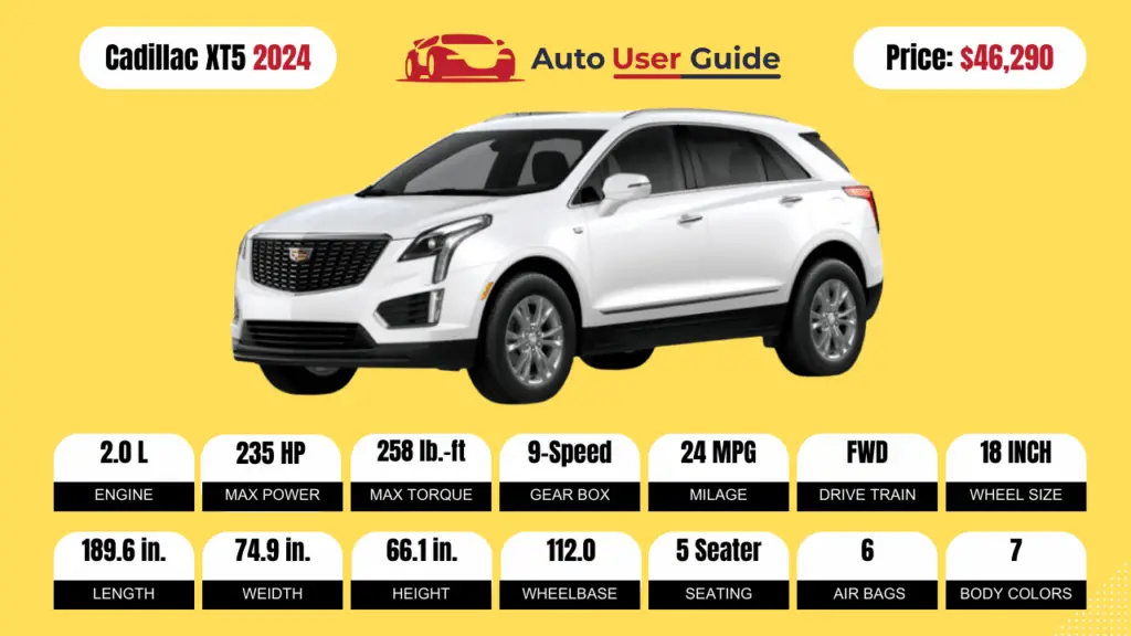 2024 Cadillac XT5 Review, Specs, Price and Mileage (Brochure) Auto