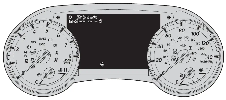 Warning Indicators-2020 Toyota Highlander-Instrument Cluster-fig 2