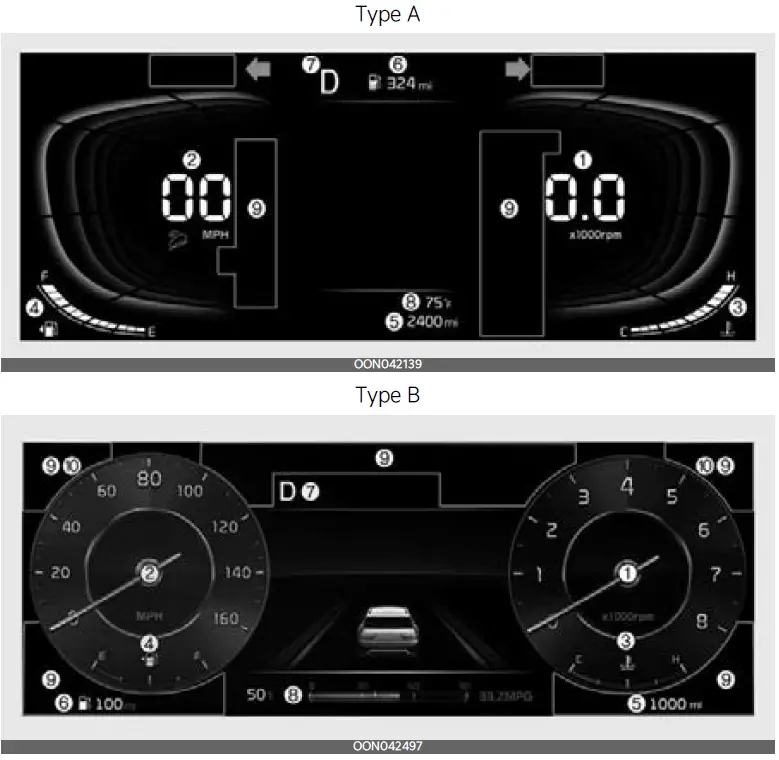 2024 Kia Telluride Instrument Cluster System How to use Auto User Guide