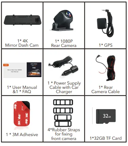 WOLFBOX-G840S-4K-Mirror-Dash-Cam-Backup-Camera-Accesories