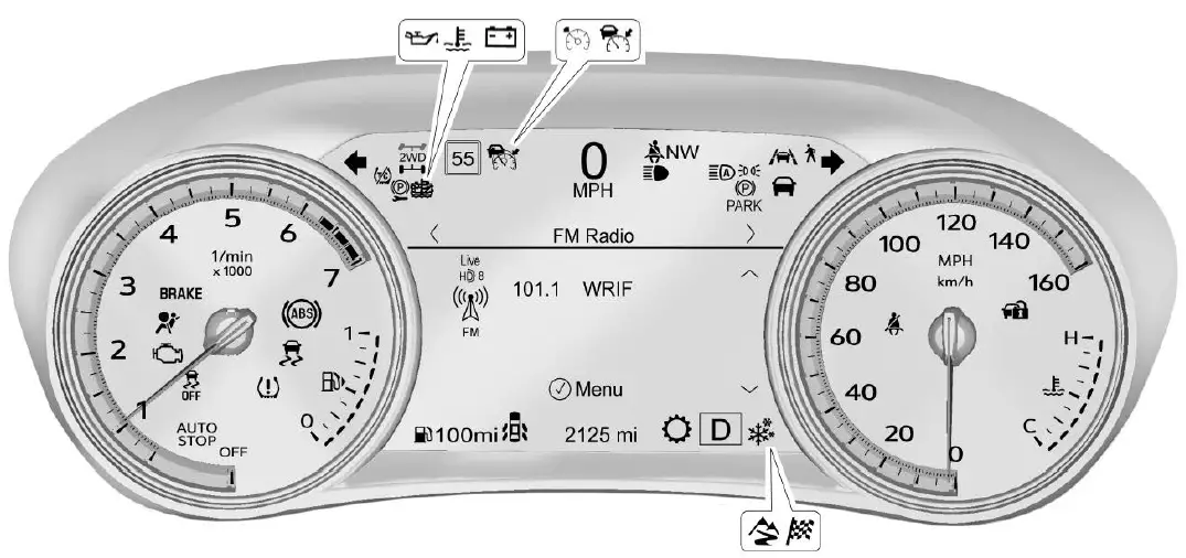 2020 Cadillac XT4-Dashboard Indicators-fig 2
