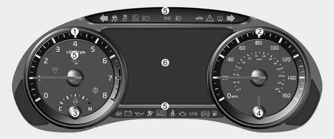 Dashboard Display 2019 Kia Cadenza Cluster Control (2)