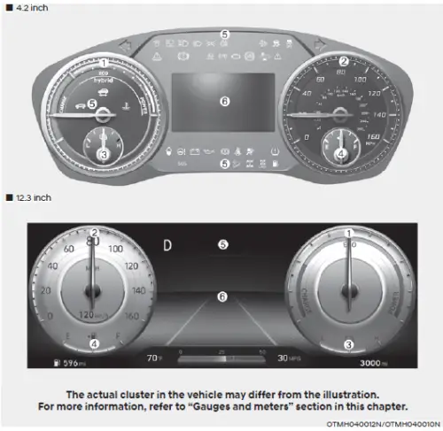 Instrument cluster: 2021 Hyundai Santa Fe Guide - Auto User Guide