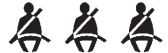 2013 Cadillac SRX Warning Symbols- Instrument Cluster Guide-Second Row Passenger Belt