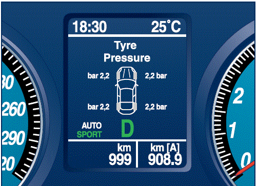 2016 Maserati GranTurismo Tire pressure screen page 08
