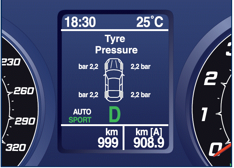 2016 Maserati Grancabrio Sport Tyre pressure screen page 09