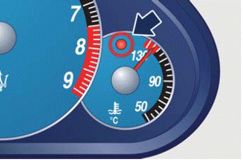 2018 Maserati Granturismo MC Instrument Cluster Warning symbols High Coolant Temperature Warning fig 28