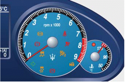 2018 Maserati Granturismo MC Instrument Cluster Warning symbols Tyre Pressure Monitoring Light fig 14