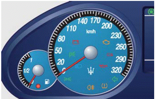 2018 Maserati Granturismo Sport Telltales on Speedometer 03