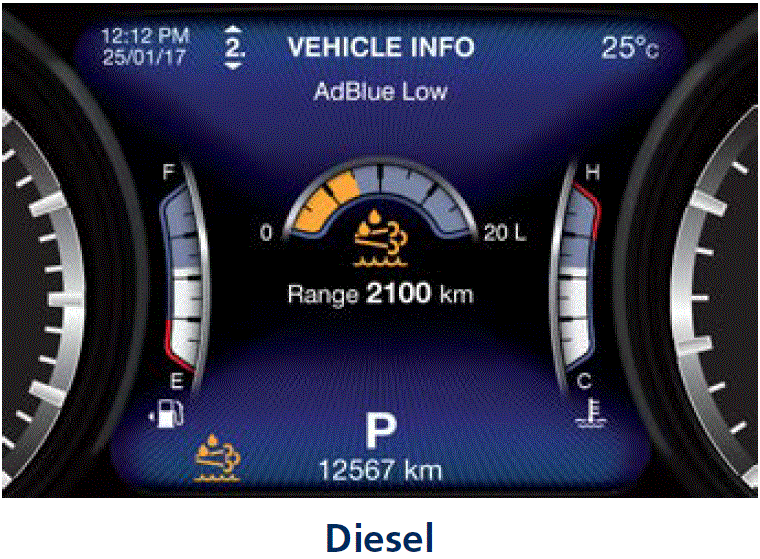 2018 Maserati Levante Warning Messages Display Features AdBlue Level fig 17