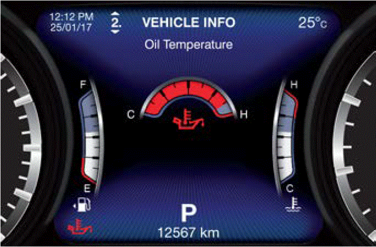 2018 Maserati Levante Warning Messages Display Features Oil Temperature fig 16