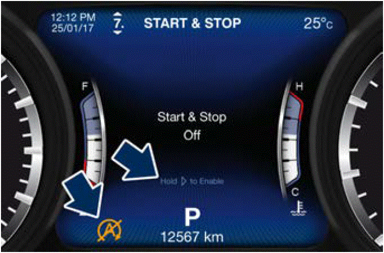 2018 Maserati Levante Warning Messages Display Features START & STOP fig 27