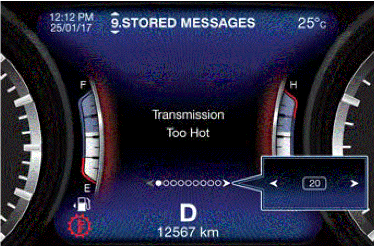 2018 Maserati Levante Warning Messages Display Features STORED MESSAGES fig 33