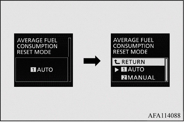 2020 Mitsubishi Eclipse Cross Display Setting Features Changing the reset mode for average fig 28
