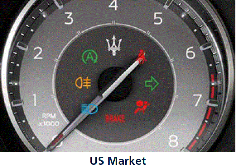 2022 Maserati Quattroporte Dashboard Indicators Warning Symbols Tachometer fig 11