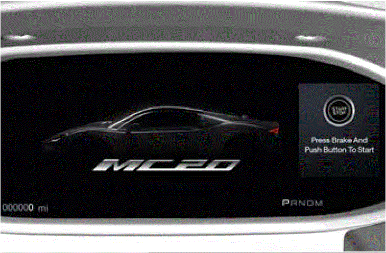Cluster 2022 Maserati MC20 Display Screen Messages Visualization at Key On fig 16