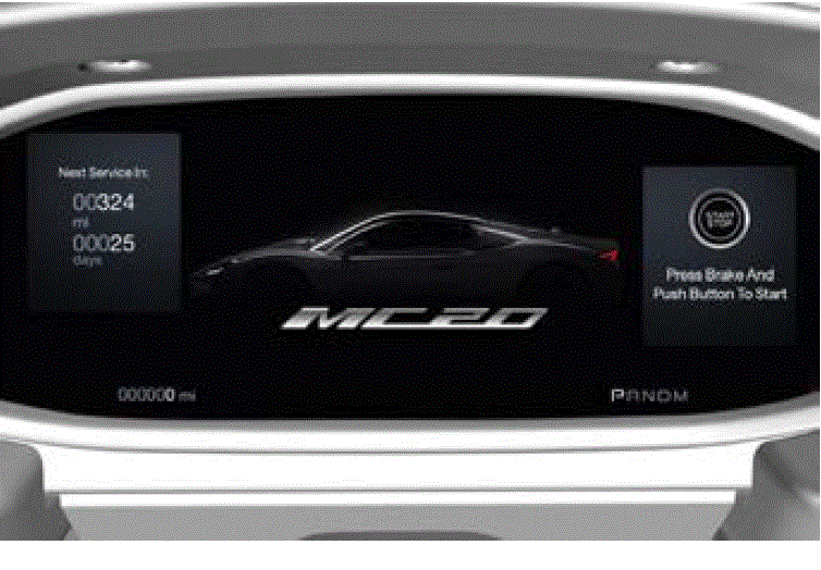 Cluster 2022 Maserati MC20 Display Screen Messages Visualization at Key On fig 40