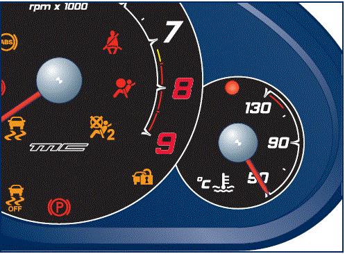 Display 2016 Maserati Grancabrio MC Dashboard Features Coolant thermometer fig 4
