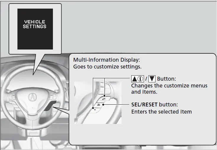 Display Guide ACURA RDX 2018 Setting Features Customized Features fig 6