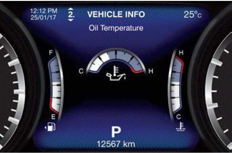 Display Screen Maserati Levante 2019 Warning Messages Oil Temperature fig 13