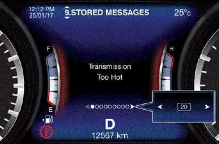 Display Screen Maserati Levante 2019 Warning Messages STORED MESSAGES fig 26