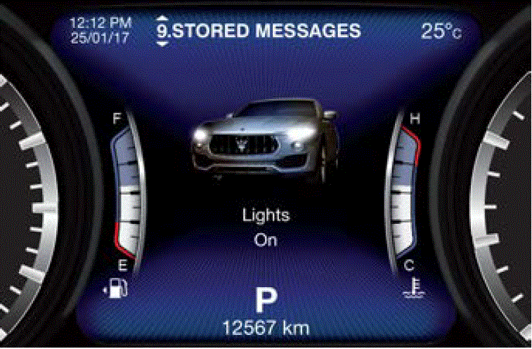 Display Screen Maserati Levante 2019 Warning Messages TFT Display Menus fig 8