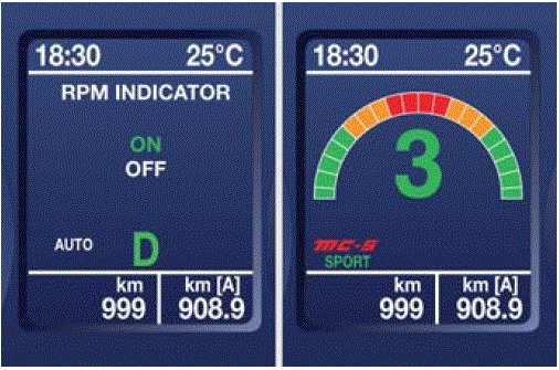 Display Setting 2018 Maserati Granturismo MC Screen System RPM Indicator Page fig 7