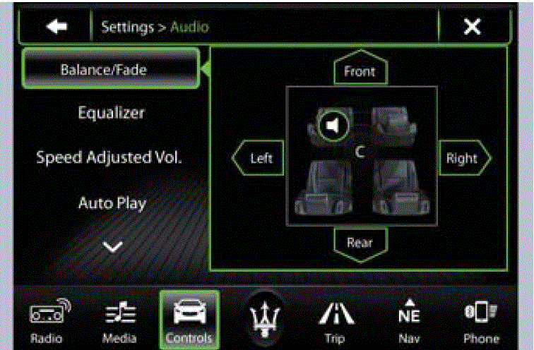 Display Setting Maserati Grancabrio Sport 2020 Screen Messages Balance Fade fig 17