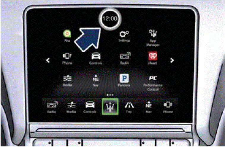 Display Setting Maserati Grancabrio Sport 2020 Screen Messages Clock fig 11