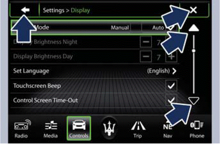 Display Setting Maserati Grancabrio Sport 2020 Screen Messages Customer Programmable fig 7