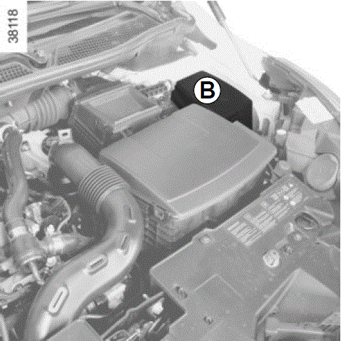 Fuses in engine compartment B fig 3