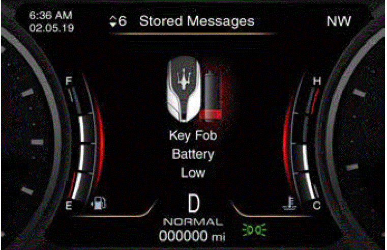 Instrument Cluster 2023 Maserati Levante Display Setting Five-Second Stored Messages fig 6