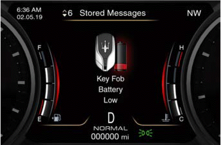 Screen Messages 2022 Maserati Quattroporte Instrument Cluster Five-Second Stored Messages fig 5