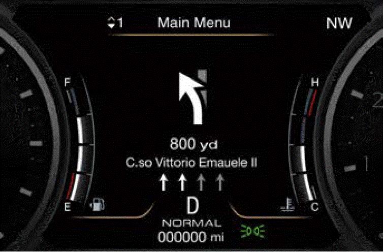 Screen Messages 2022 Maserati Quattroporte Instrument Cluster Navigation Messages fig 9