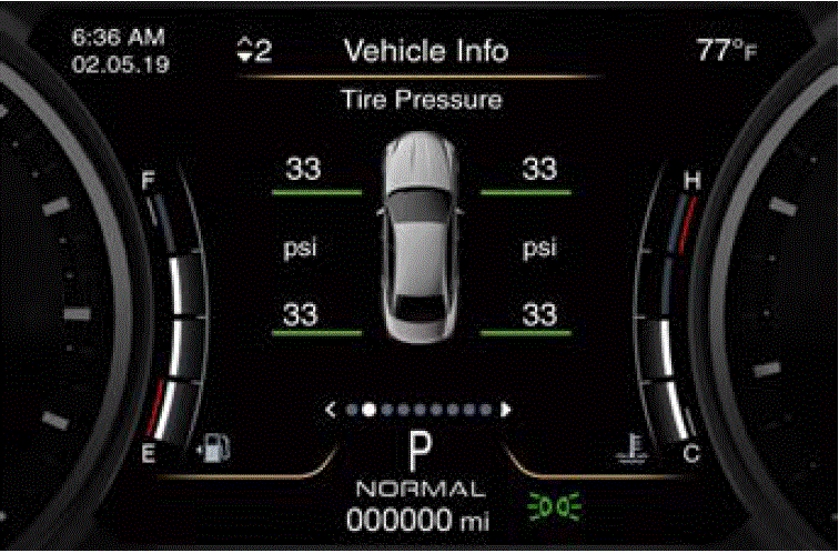 Screen Messages 2022 Maserati Quattroporte Instrument Cluster Tyre Pressure fig 28