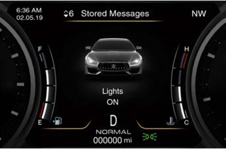 Screen Messages 2022 Maserati Quattroporte Instrument Cluster Unstored Messages fig 6